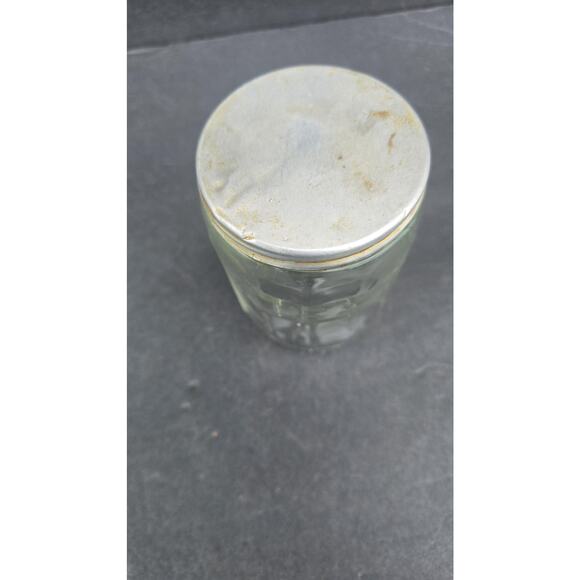 Embossed TEA Glass Canister Jar Clear Kitchen Storage with Metal Lid Paneled - Picture 2 of 8